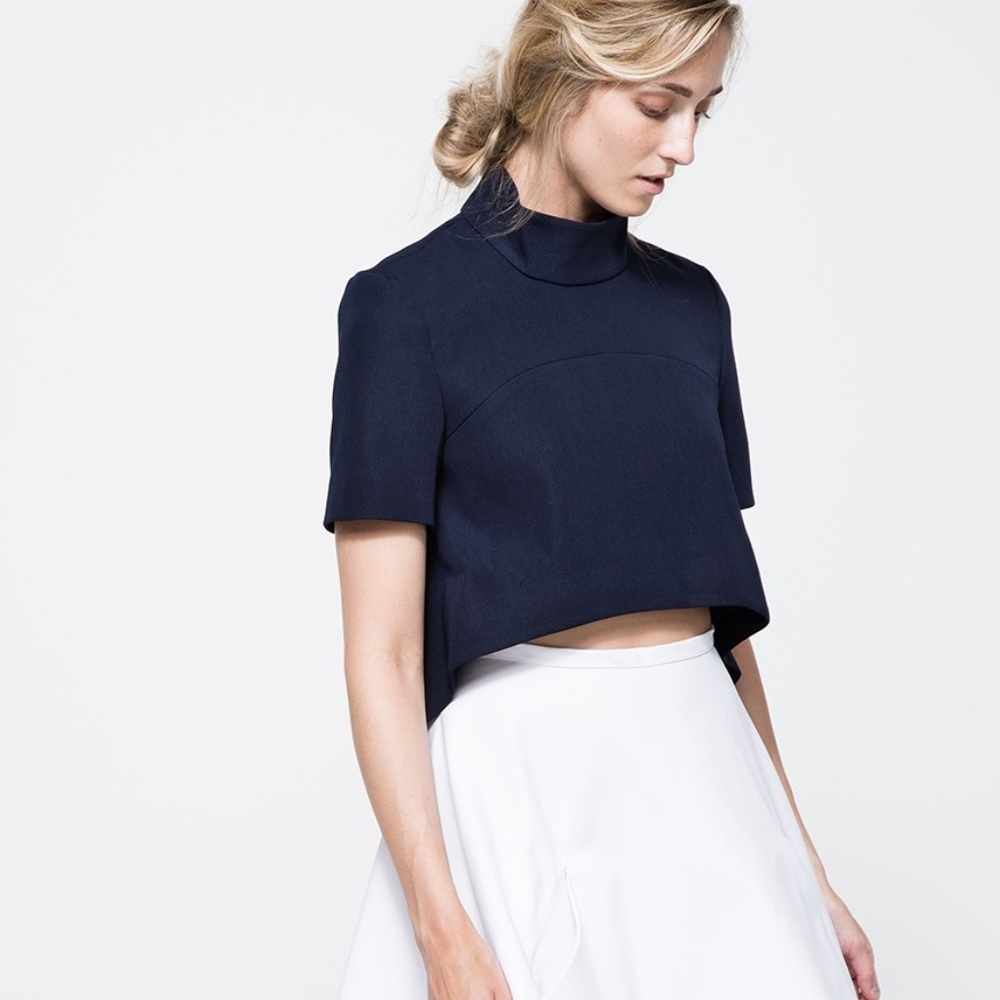 Finders Keepers Alchemist Navy Crop Top XS
